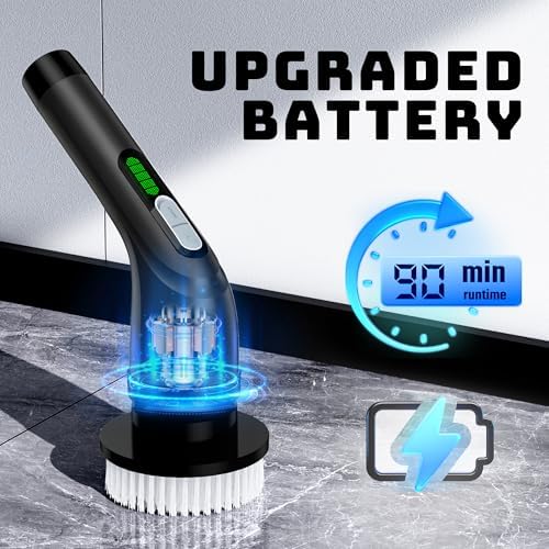 Electric Spin Scrubber for Bathroom: Shower Cleaner Brush with Long Handle