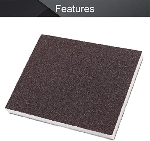 Utoolmart Sanding Sponge Sanding Blocks, 120 Grit Wet Dry Sandpaper Sponge, Washable and Reusable Sand Sponge Kit, for Kitchen Cookware Cleaning and Rust Removal of Rusted Metal, Grey, 8 Pcs