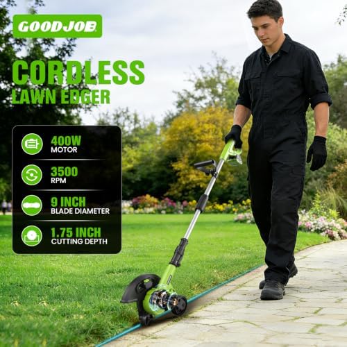 Cordless Lawn Edger, 20V Battery Powered Edger for Lawns Sidewalk