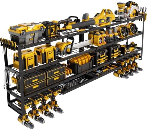 XLarge 64''W Power Tool Organizer Wall Mount, 4-Tier