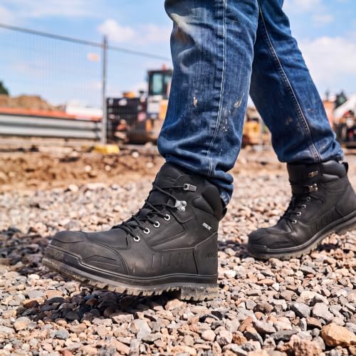 NINGO Steel Toe Work Boots for Men with TPU Protective Cap, 6 Inch
