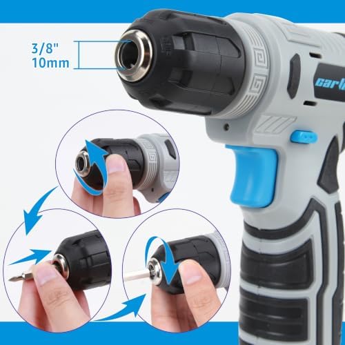 CARTMAN 150-Piece 8V Cordless Drill Hand Tool Set Blue Household Repair Kit