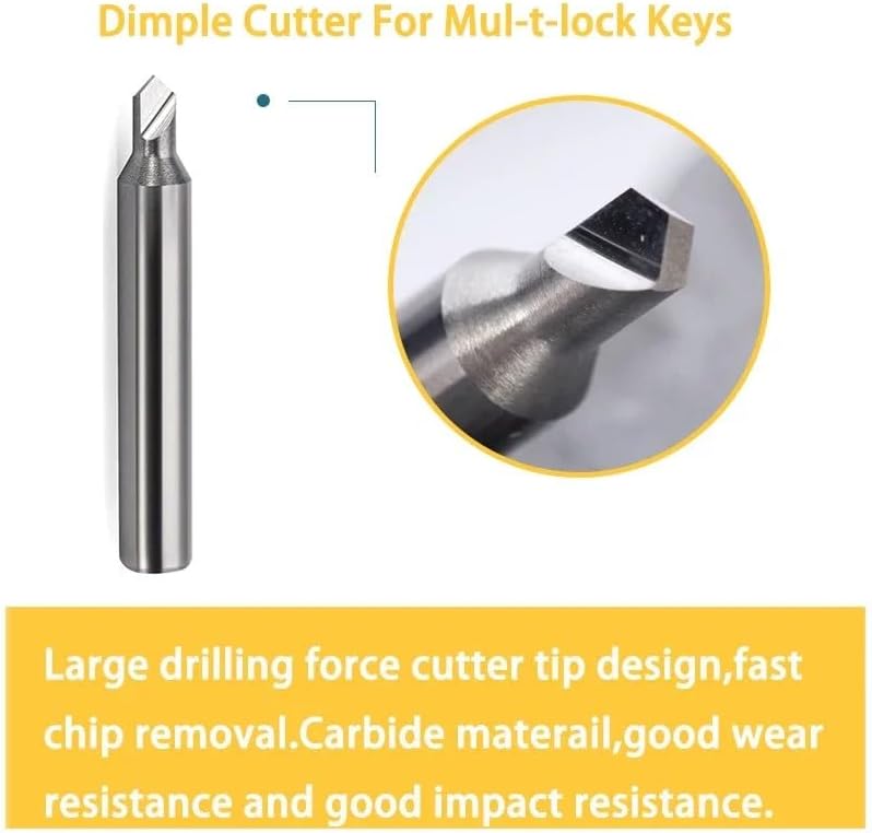4Pcs Key Milling Cutter in Carbide Key Machine Dimple Keys Drill Bits for MUL-T-L Fit with Manual Key Cutting Machine