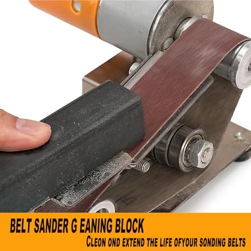 Multifunctional Mini Belt Sander, Electric Knife Sharpener with 7 Adjustable Speeds, 15 Degree Angle for Kitchen Knives, Wood, Plastic, and Crafts - Polisher with Dual Direction Rotation & Accessories