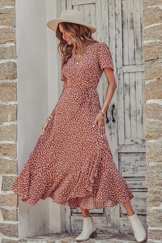 PRETTYGARDEN Women's Boho Floral Summer Maxi Dresses