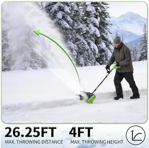 21V Cordless Snow Shovel, 13.38" Electric Snow Blower Cordless