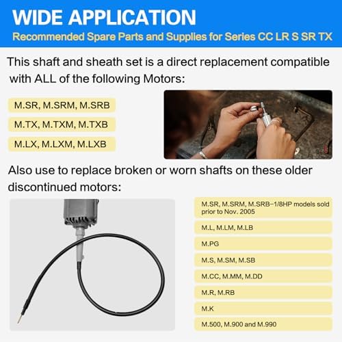 Compatible Foredom Flex Shaft Rotary Tools，39" S-93 Shaft & S-77 Sheath Kit