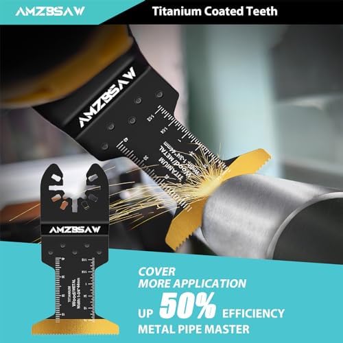 AMZBSAW 100PCS Titanium Metal Cutting Blades for Wood, Nails & Plastic