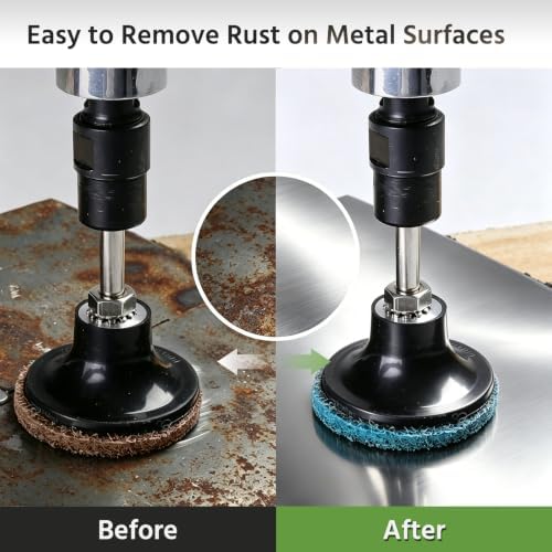 64PCS Sanding Discs 2 Inch & 3 Inch Roll Lock Quick Change Discs, Drill & Die Grinder Sanding Pads with 1/4 Holder, Nylon Surface Conditioning Discs Coarse Medium Fine for Rust Paint Removal Polishing