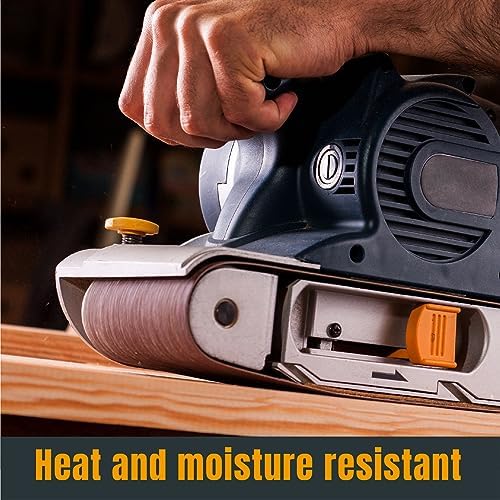POWERTEC 4 x 24 Inch Sanding Belts, 18 PK, 3 Each of 60 80 120 150 240 400 Grits, 4x24 Belt Sander Sanding Belts, Aluminum Oxide Sandpaper for Oscillating Belt Sander, Woodworking (110008)