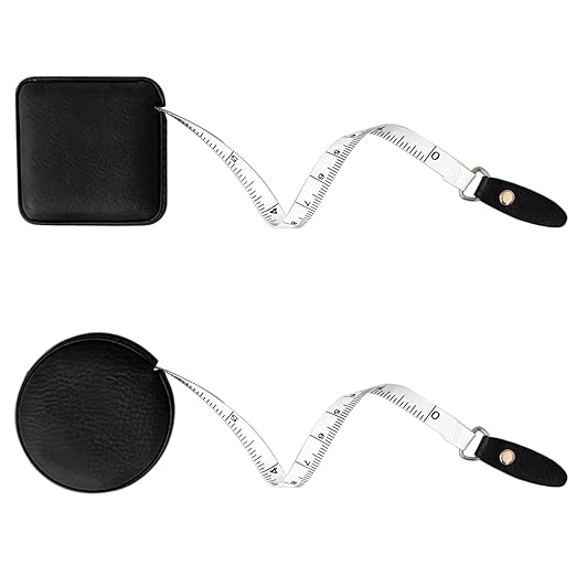 Tape Measure for Body Measuring Medical Body Cloth Tailor Craft Dieting Measuring Tape, 60 Inch/1.5 M Dual Sided Measuring Tape for Body Fabric Sewing（2 Pieces，Black）