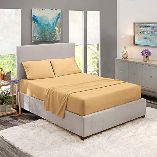 6pc 1200 Thread Count QUEEN Bed Sheet Set Egyptian, Deep Pocket, CAMEL