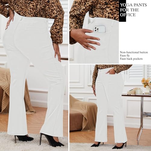 DGD Wrinkle-Free Stretch Dress Pants Plus Size for Women Pull-on Pant Ease into Comfort Office Pant