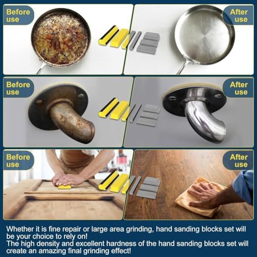 Hand Sanding Block Set 7pcs Auto Body Sanding Block for Woodworking, Automotive Body and Crafts Polishing