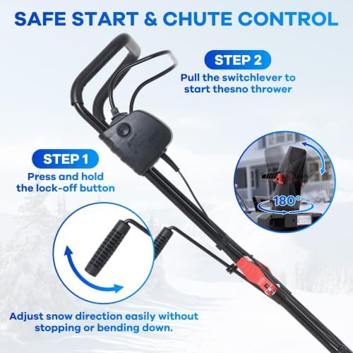Garvee 40V 20" Cordless Snow Blower, Electric Snow Thrower Machine,Red