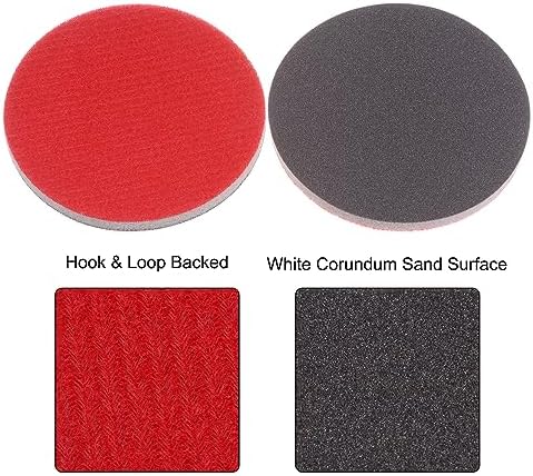 uxcell 50pcs 800 Grit Sanding Sponge 3 Inch Hook and Loop Sponge Sanding Disc Wet/Dry for Car Wood Drywall Metal