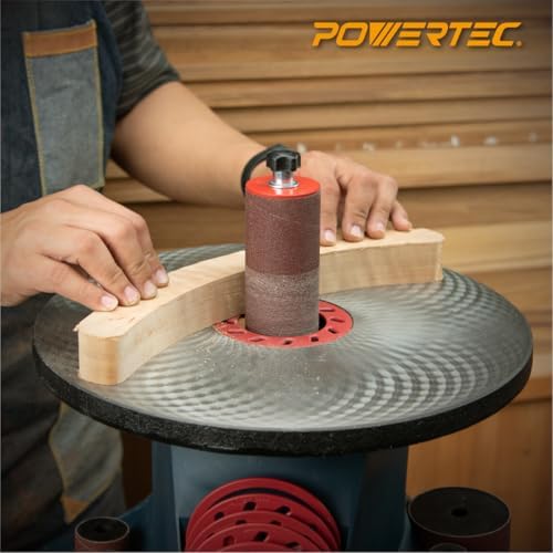 POWERTEC 11240 4.5 Inch Sanding Sleeves for Spindle Sander in 6 Sizes with Assorted Grits 80, 120, 240 | Aluminum Oxide Sandpaper Sanding Sleeve Assortment in Dia. 1/2, 3/4, 1, 1-1/2, 2 & 3-18 PK