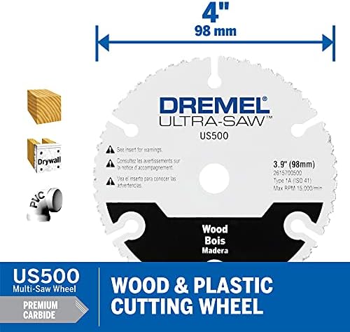Dremel US500-01 Ultra-Saw 4-Inch Carbide Wood Cutting Wheel, White