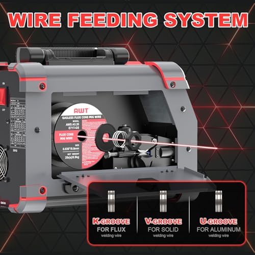 AWT Aluminum 155A MIG Welder,5 in 1 Aluminum MIG Welding Machine 110/220V
