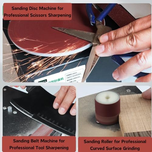 3-In-1Mini Belt Disc Sander 6-Inch Sanding Disc and 1.2 x 15-Inch Sanding Belts for Wood Metal Stone Grinding, Small Spindle Sander Machine for Curve Grinding