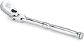 SK 3/8" Drive Flex Head Ratchet, Swivel Ratchet Handle, 90-Tooth Pear Head | Premium CR-V Steel, Reversible Design, with Contoured Handle