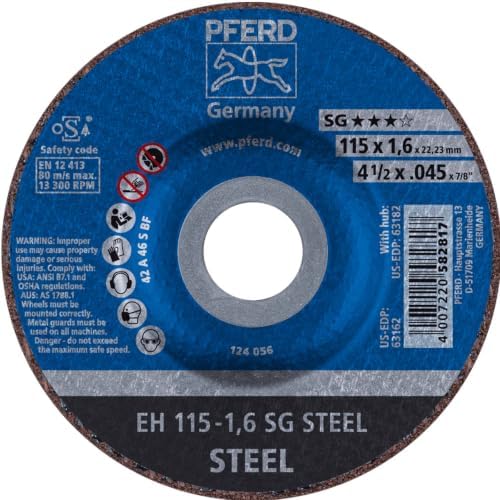 PFERD Tools 4-1/2" x .045" x 7/8" Type 27 SG Steel Cut-Off Wheel, 25 Pack
