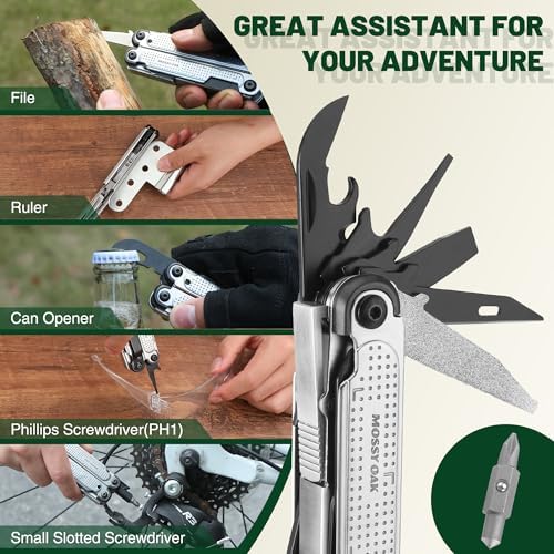 MOSSY OAK 20-in-1 Multitool Pliers with Window Breaker, Stainless Steel