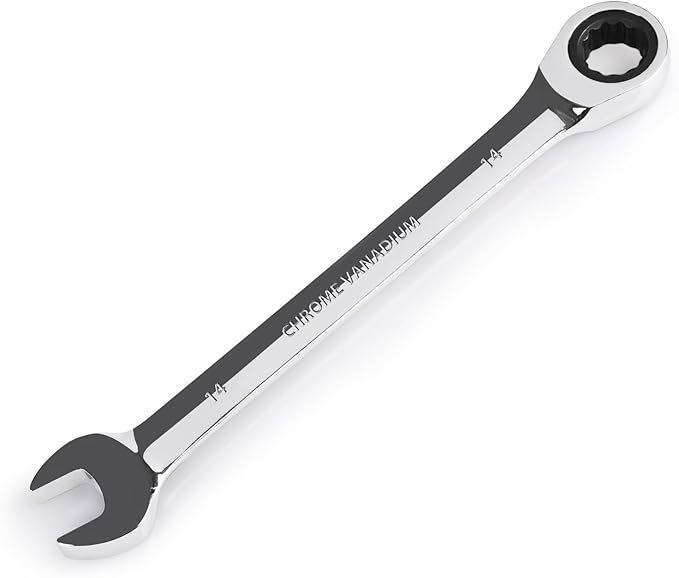Egofine 14mm Ratcheting Combination Wrench Metric, Industrial Grade Gear Spanner with 12-Point Design, 72-Tooth Ratchet, Chrome Vanadium Steel