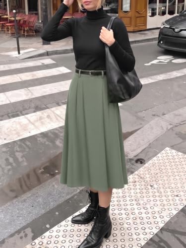 Casly Lamiit A-Line Midi Skirts for Women Business Skirt
