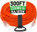 POWGRN 300 FT 12/3 Outdoor Extension Cord Waterproof Heavy Duty Power Cord