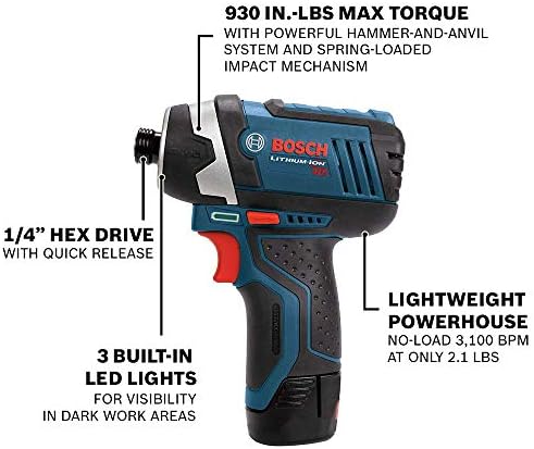 BOSCH 12V Max Cordless Drill/Driver and Impact Driver Combo Kit with Assorted Impact Tough Screwdriving Custom Case System Set