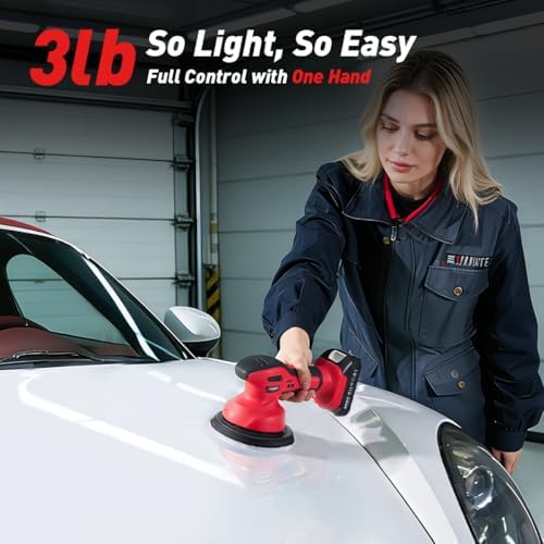 6 Inch Cordless Car Buffer Polisher kit w/ 2x2000mAh 21V Batteries