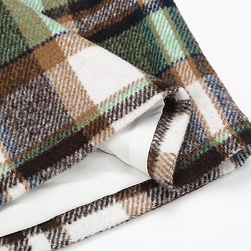 IDEALSANXUN Plaid Skirts for Women Fall Winter Knee Length Pencil Wool Skirt with Slit