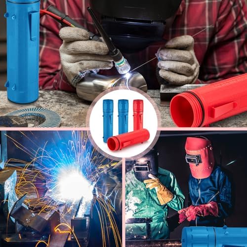 Zonon 4 Pcs Welding Rod Storage Tube 14 Inch Tig Rod Holder, Red, Blue