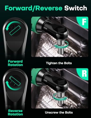 KIMO Cordless Electric Ratchet Wrench Set, 40Ft-lbs, 400RPM, Cordless Ratchet Wrench 3/8" w/Variable Speed Trigger, 7Sockets, 1/4" Adapter, Forward/Reverse Switch, 12V Battery Power Ratchet w/Charger