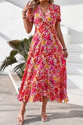 PRETTYGARDEN Women's Boho Floral Summer Maxi Dresses