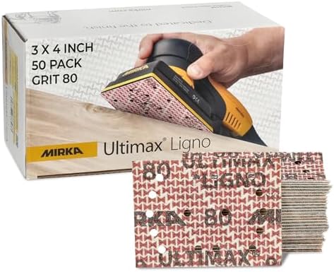 Mirka Abrasive Sheets Ultimax Ligno 3x4 Inch P80 Hook and Loop Sanding