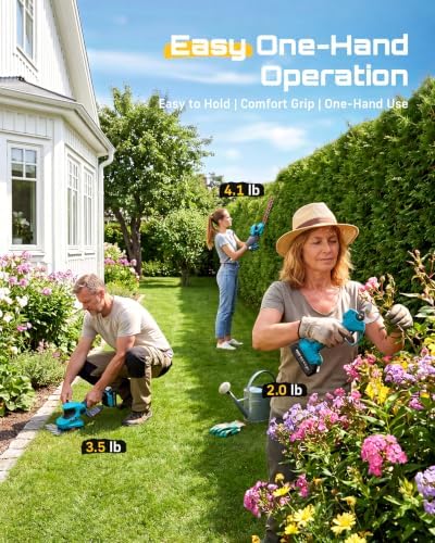 SEESII 3-in-1 Cordless Hedge Trimmer, Grass Shear & Electric Pruning Shears
