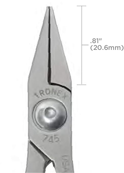 Pliers – Tronex Flat Nose – Short, Wide Smooth Jaw (Standard Handle) • P545