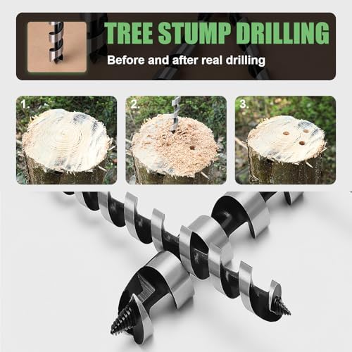 2 Pack 1/2 x 9 Auger Drill Bit for Wood,13x230mm Hex Shank Auger Bit