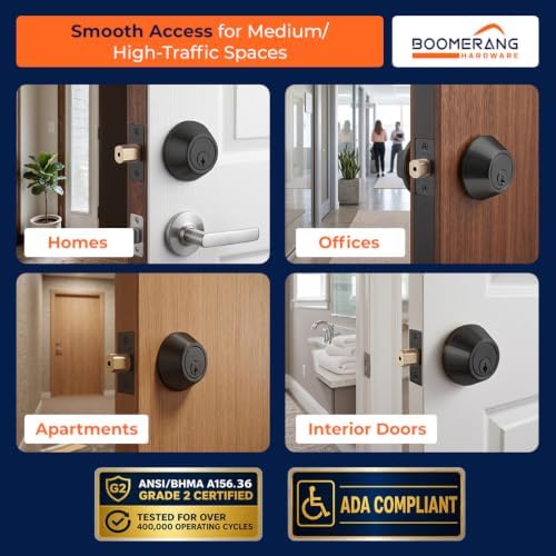 Boomerang DB7431 Heavy-Duty Designer Commercial Deadbolt Lock, 5-Pin