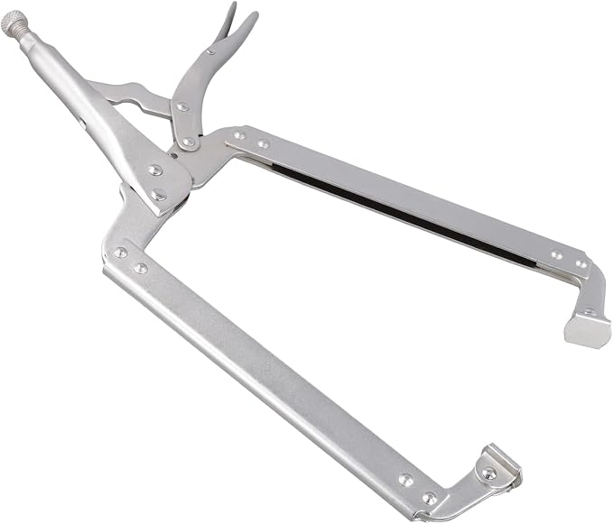4 PCS C Type Welding Clamps, 18 Inch Silvery Locking Pliers, Hand Clamp for Clamping and Fixing Objects