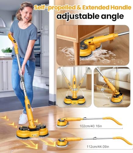 Electric Spin Mop M2, 5000mAh, 110-Min Runtime, 800RPM Cordless Power Mop