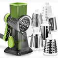 KEOUKE Rotary Cheese Grater Pro 6 in 1 - Shredder Crinkle Slicer Grinder Ice Shaver, Stable Suction, Time-saving Easy Use & Clean, Safe Morden Kitchen Tool for Cheese, Vegetable, Nuts, Chocolate