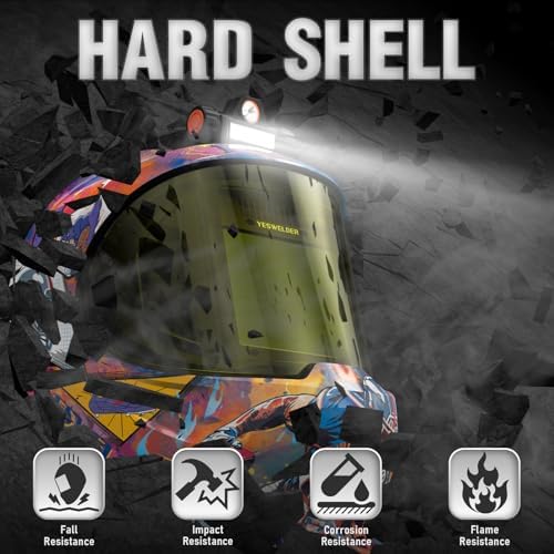 YESWELDER Auto Darkening Welding Helmet with LED, 180° View, LYG-Q800D-AF