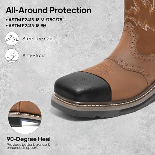 NORTIV 8 Steel Toe Work Boots for Men