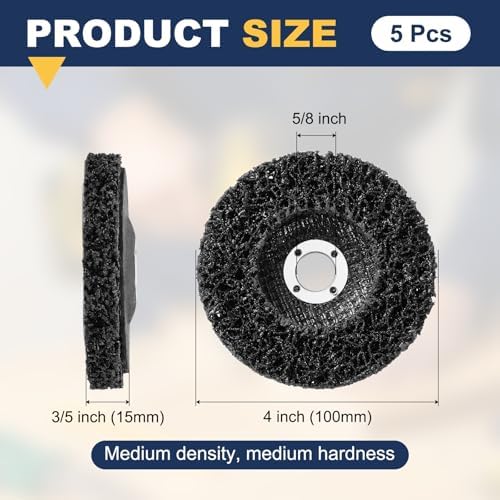 5Pcs 4" x5/8"(Arbor) Paint Stripper Discs for Angle Grinder Black