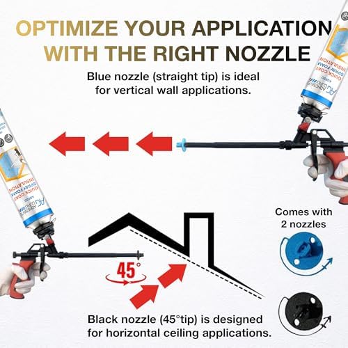QuickCoat Closed Cell Spray Foam Insulation Kit for Wall–18x32.8oz(930g) Covers 360 Board Ft–DIY Expanding Sealant Set, Insulates Heat&Sound, Fills Gaps&Cracks–18 Foam Cans, Cleaner, Gun&Safety Gear