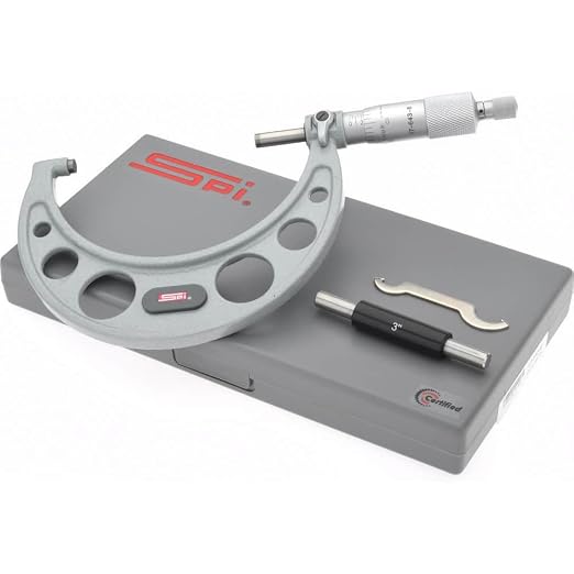 SPI 17-643-8 Calibrated Mechanical Outside Micrometer: 3" to 4 inch Range