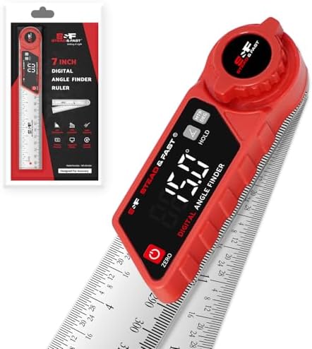 S&F STEAD & FAST Digital Angle Finder with Miter Button, 7 Inch / 200 mm